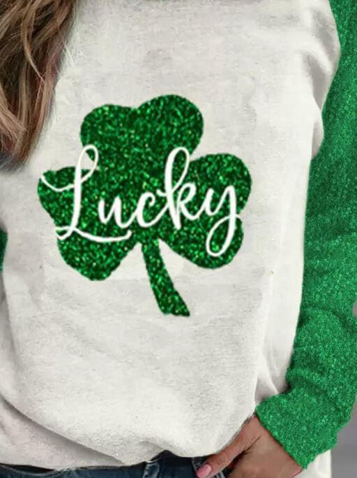 Sweatshirt mit Farbblock-Design „Lucky“ 