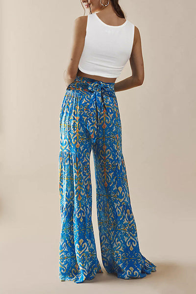 High Waist Flared Trousers Loose Slacks