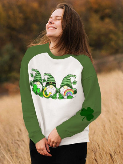 Bedruckter Kapuzenpullover mit Zwergen-Print zum St. Patrick's Day 