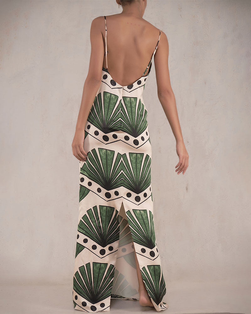 Palm tree fashion print Maxi dress
