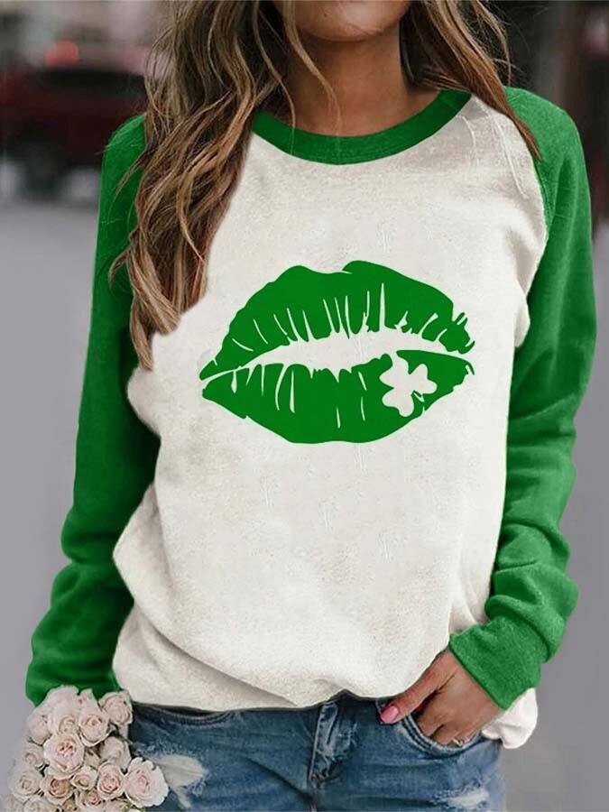 Damen T-Shirt mit Kleeblatt-Motiv, St. Patrick's Day 