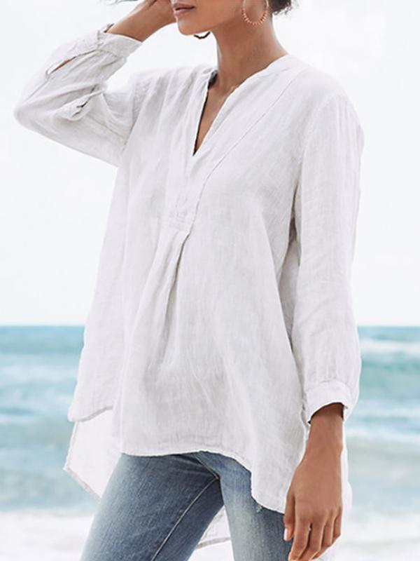 Chemise décontractée à manches longues pour femme 