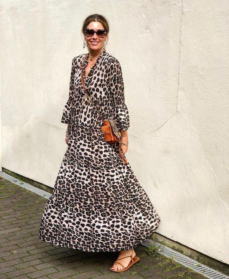 Casual Leopard prints Maxi Dress