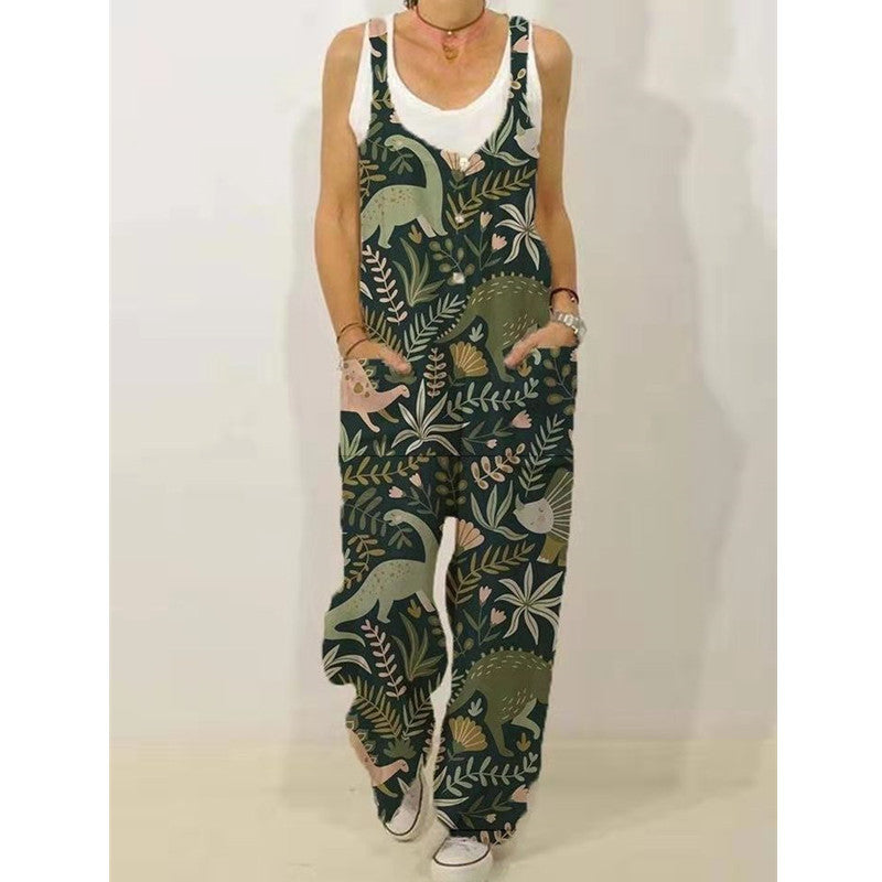 Süßer übergroßer Jumpsuit mit Animalprint 