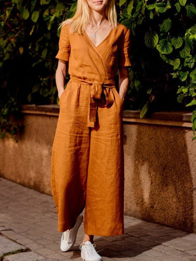 Solid Color Casual Jumpsuit