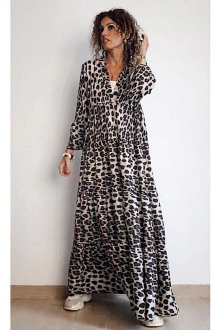 Casual Leopard prints Maxi Dress