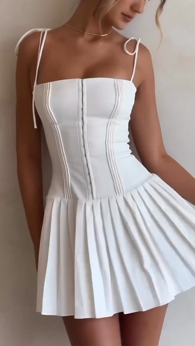 AGNES White Corset Mini Dress