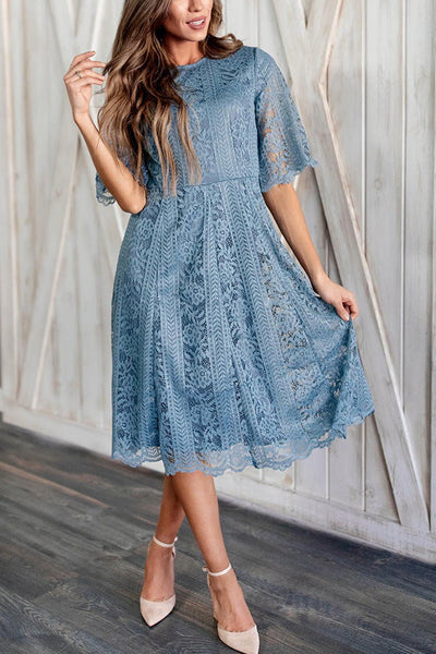 Romantic & Graceful Lace Midi Dress