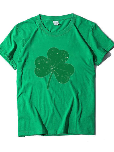 Damen T-Shirt mit Kleeblatt-Motiv, kurzärmelig, St. Patrick's Day 