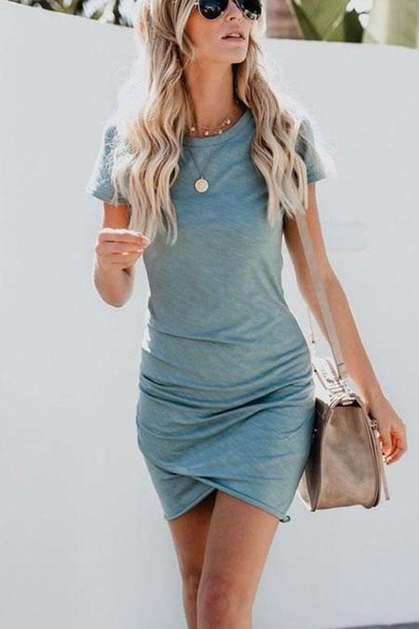 Perfect Pamela Ruched Seafoam Dress