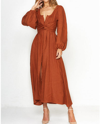 Front Buttons Multi-way Wrap Dress