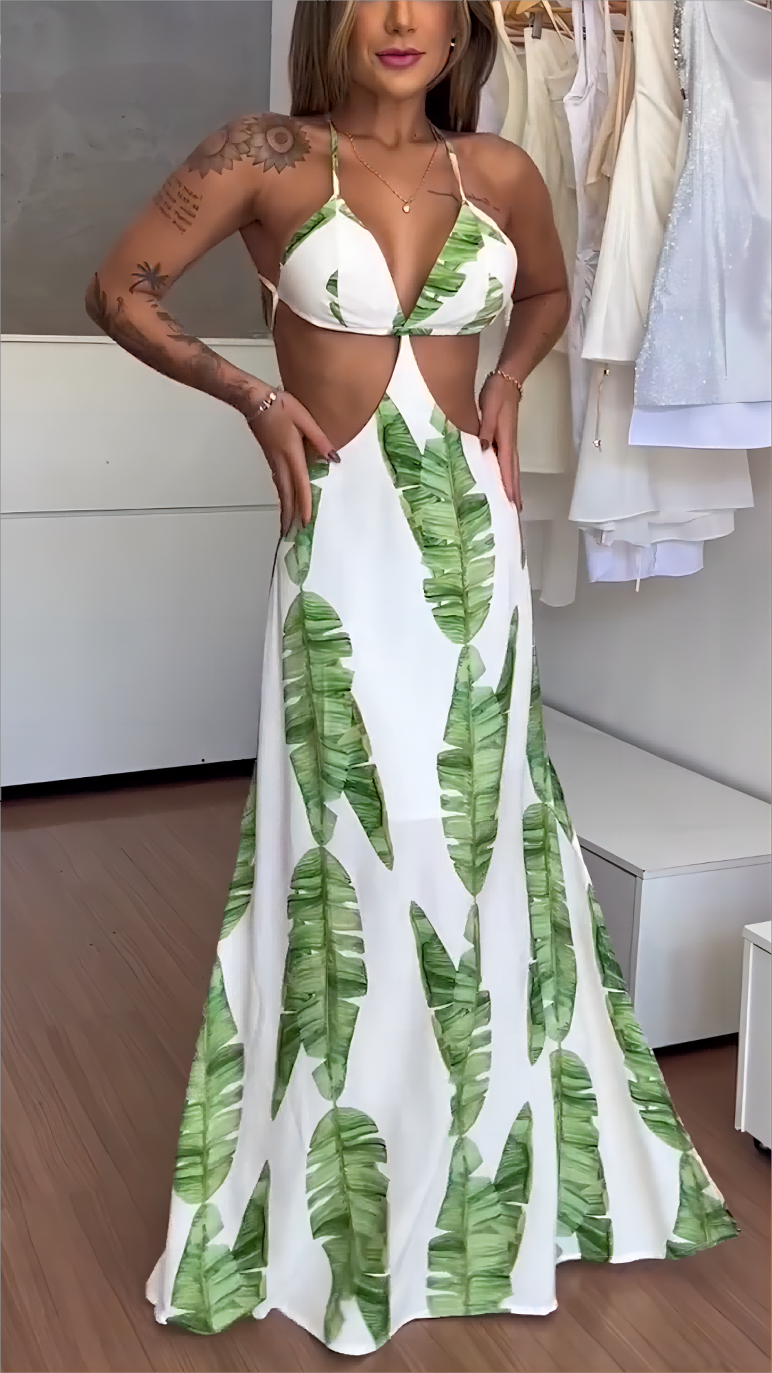 Miss Sabrina Maxi-Unterkleid mit offenem Rücken