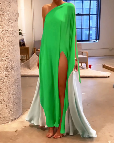 Robe à blocs de couleurs à la mode