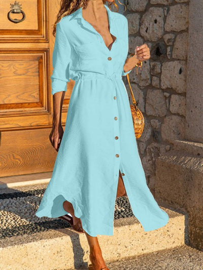 Button Shirt Midi Dress