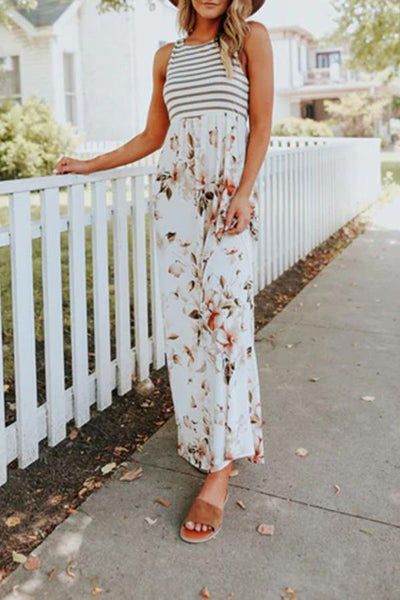 Printed Pocket Slim Maxi Dress