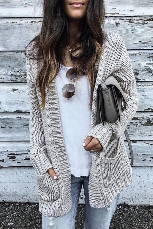 Loose Chunky Knit Cardigan