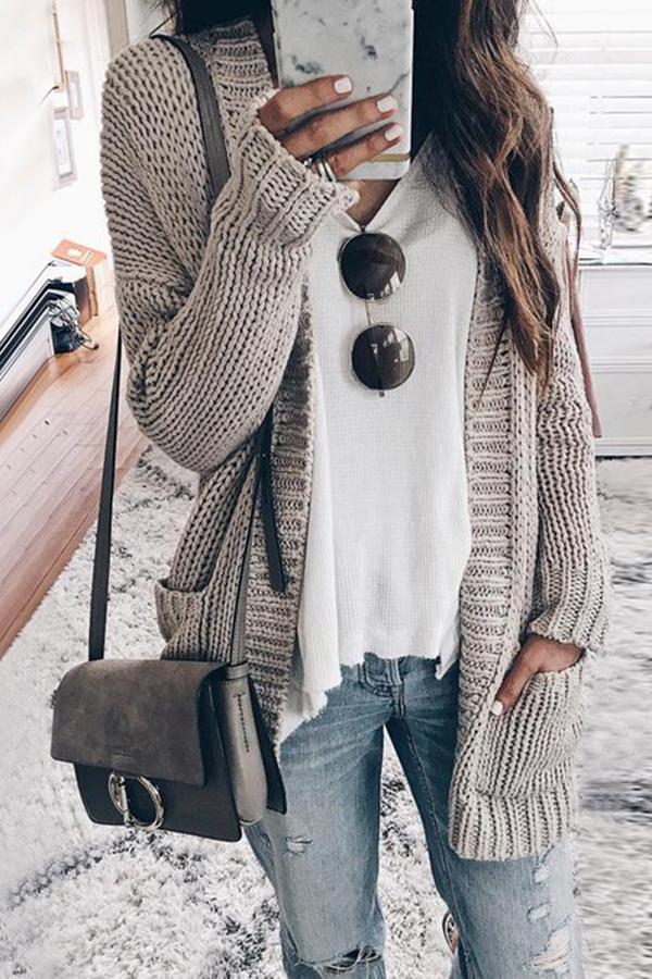 Loose Chunky Knit Cardigan