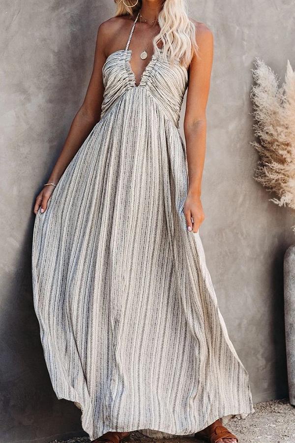 Wrapped Chest Strap Maxi Dress