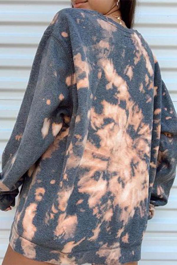 Tie-dye Print Long-sleeved Sweatshirt