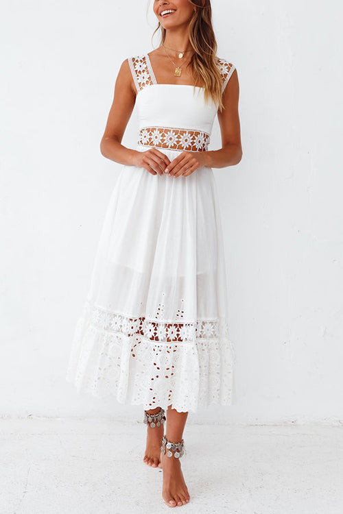 Fashion Lace Sleeveless Teaching Long Skirt Dress White Wedding Dresses 💍