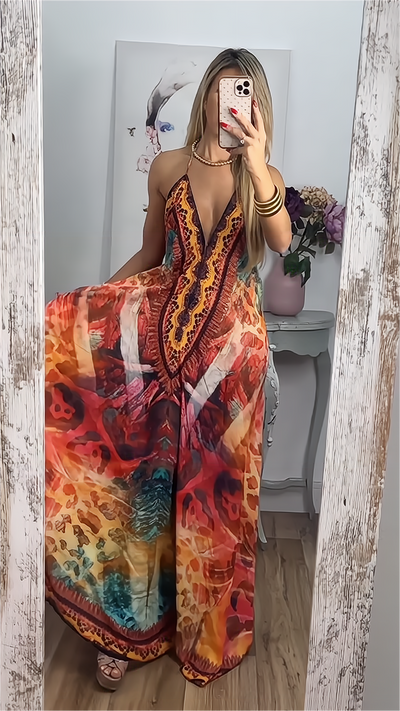 Backless Boho Slip Maxi Dress