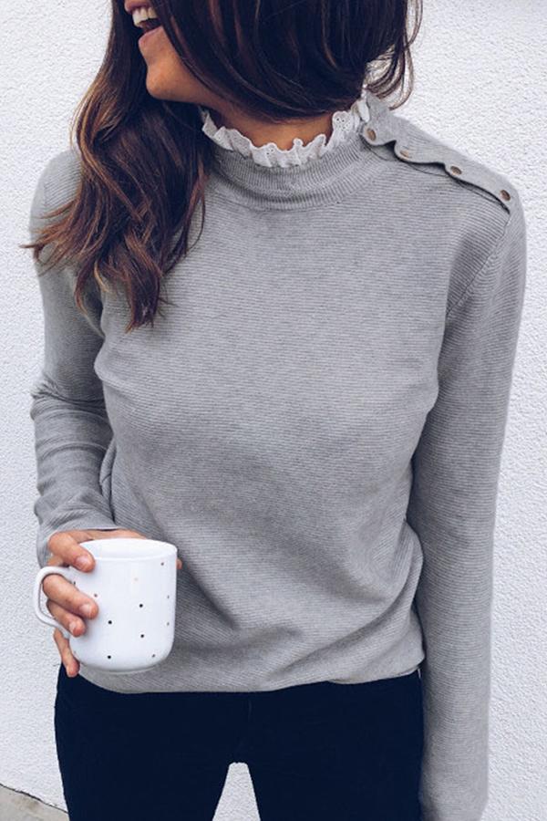 Trendy Lace Round Neck T-shirt