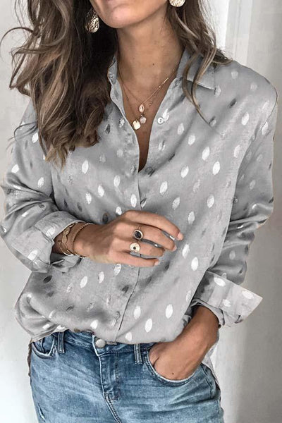 Loose Long Sleeve Lapel Shirt (2 Colors)