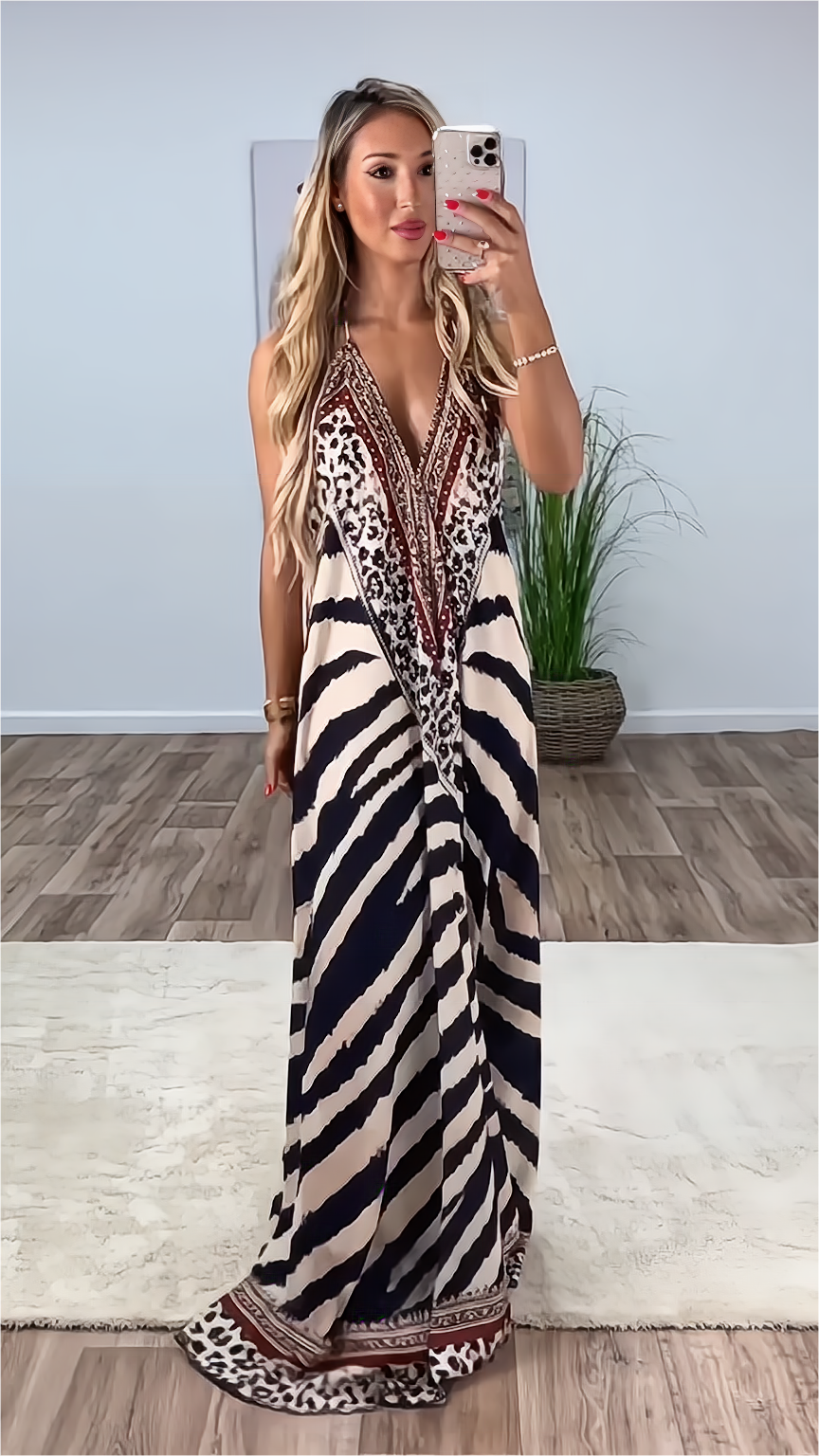 Backless Boho Slip Maxi Dress