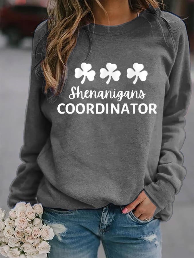 Sweat-shirt décontracté Shamrock du coordinateur des manigances pour femmes 