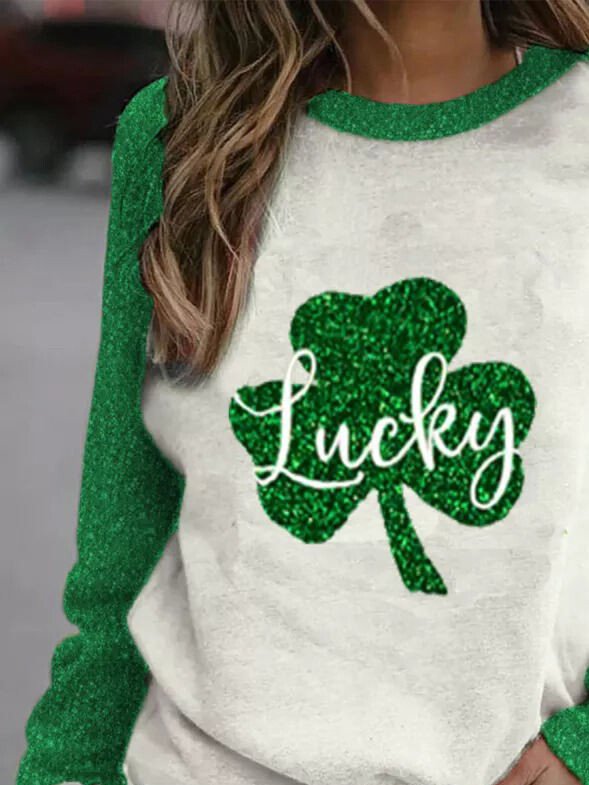 Sweatshirt mit Farbblock-Design „Lucky“ 