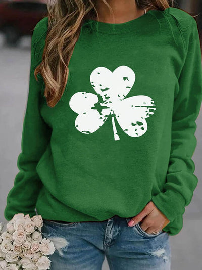 Casual Leaf Print Sweatshirt