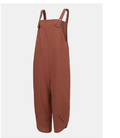 Strap Solid Color Long Jumpsuit