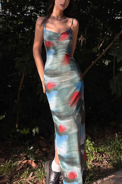 Chic Oil Painting Slip Dress