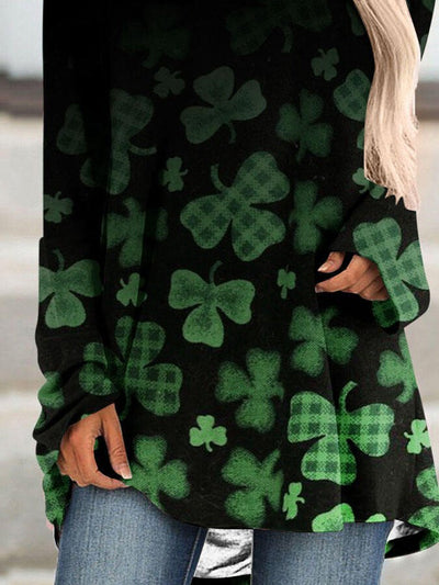 Four-Leaf Clover Gradient Long-Sleeve T-Shirt