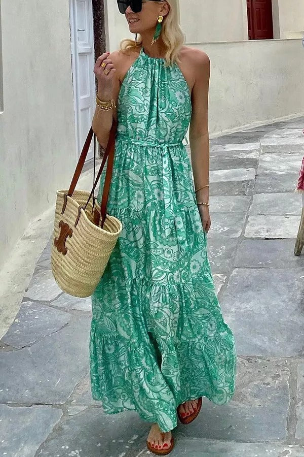 Floral Halter Maxi Dress