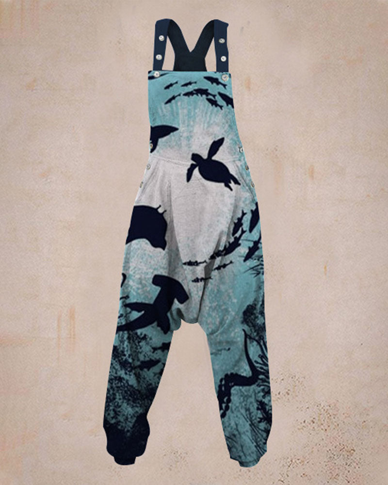 Urban Multicolor Harem Overalls