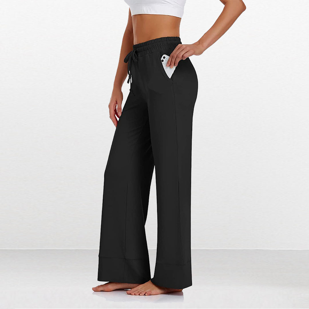 Pantalon de yoga, fitness, jogging, taille ample, jambes larges