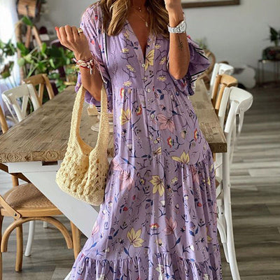 Fashionable Print Loose Dress