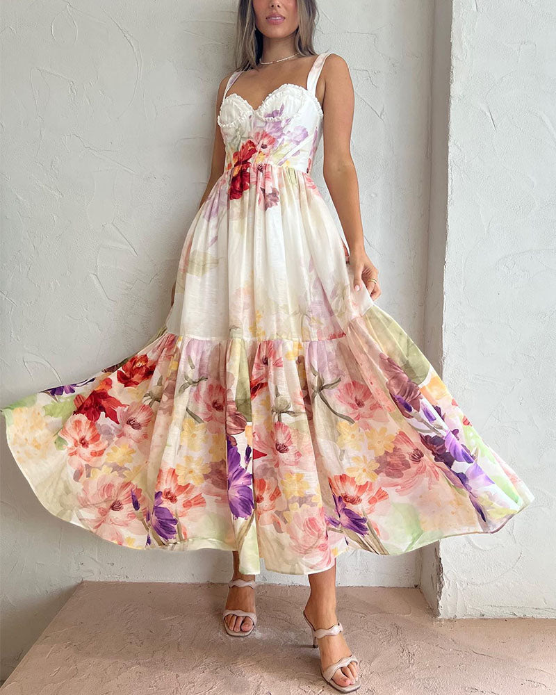 Neues Festliches Kleid mit Sling-Print 