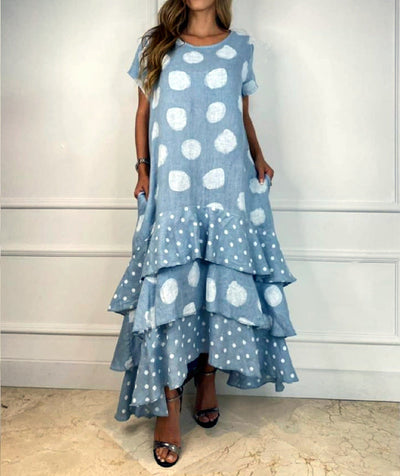 Summer polka dot swing dress