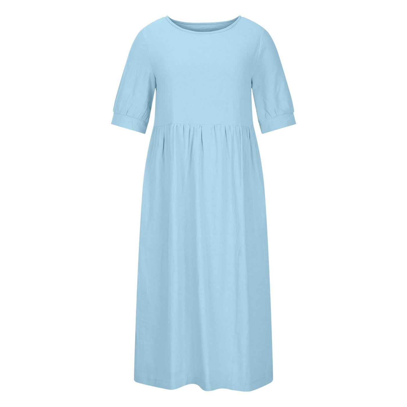 Robe midi décontractée de couleur unie à taille ample 