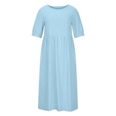 Robe midi décontractée de couleur unie à taille ample 