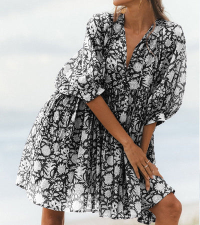 New Floral Loose Casual Summer Rayon Dress