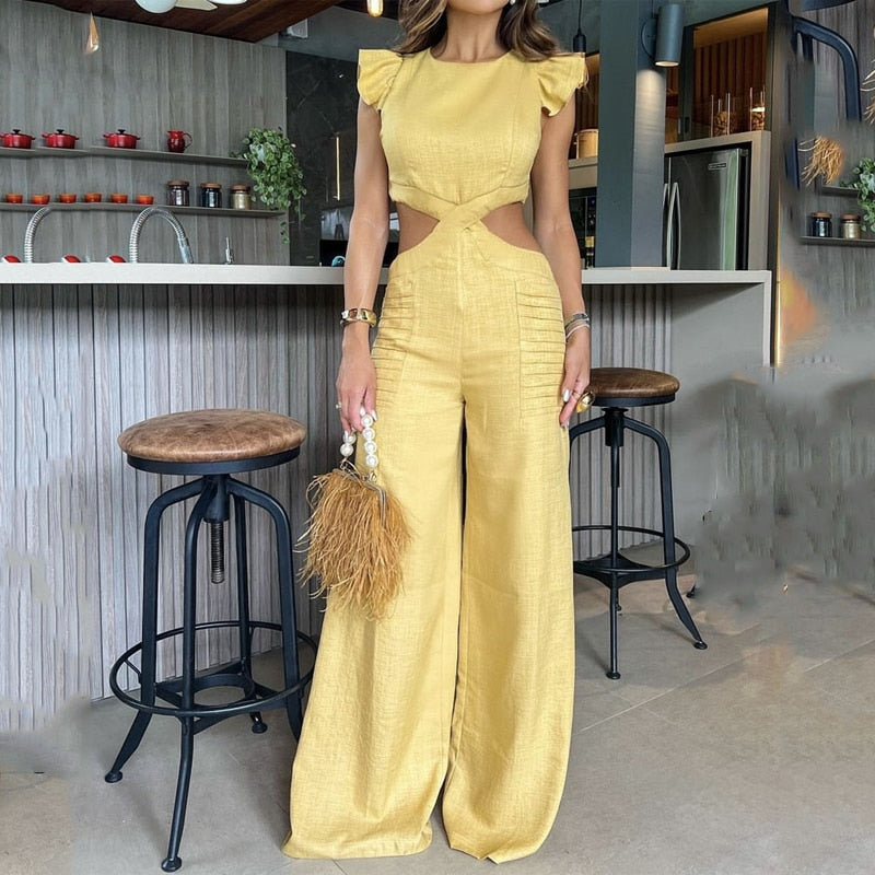 Wide Legs Loose Long Pants Jumpsuit