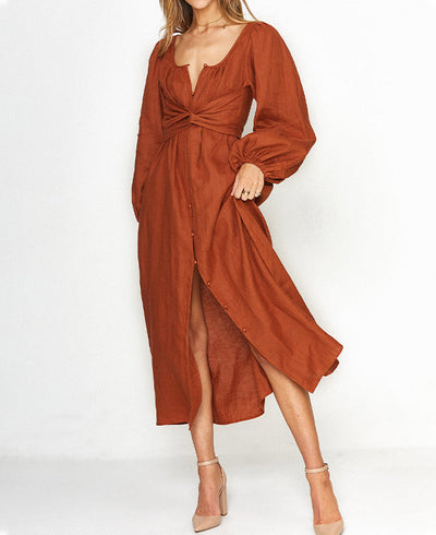 Front Buttons Multi-way Wrap Dress