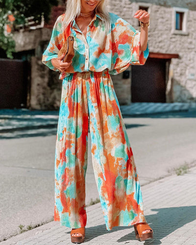 Casual bohemian smudge-dyed jumpsuit