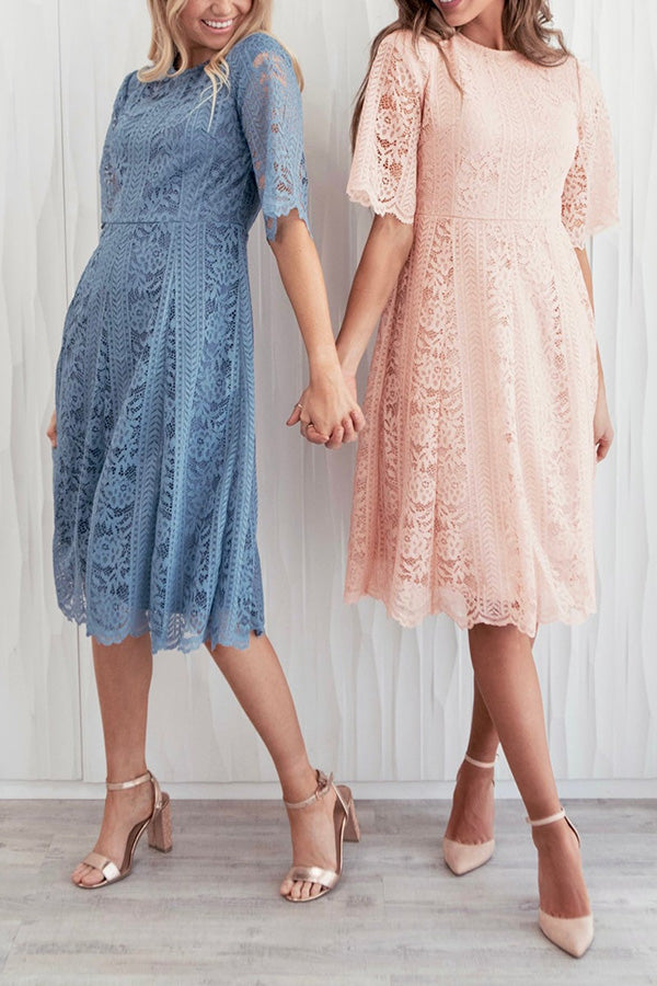 Romantic & Graceful Lace Midi Dress