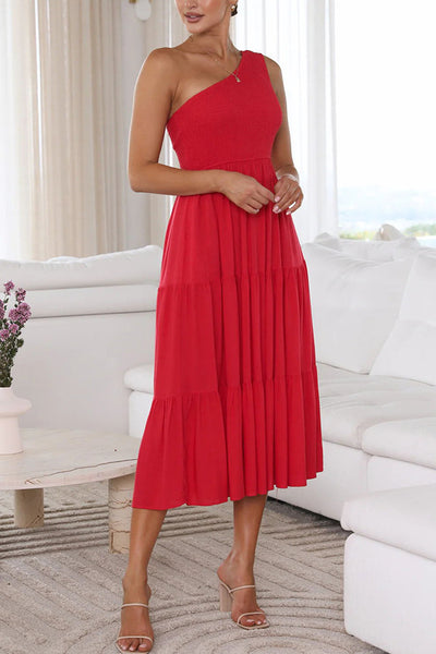 Off-Shoulder Sleeveless Layered Ruched Dress