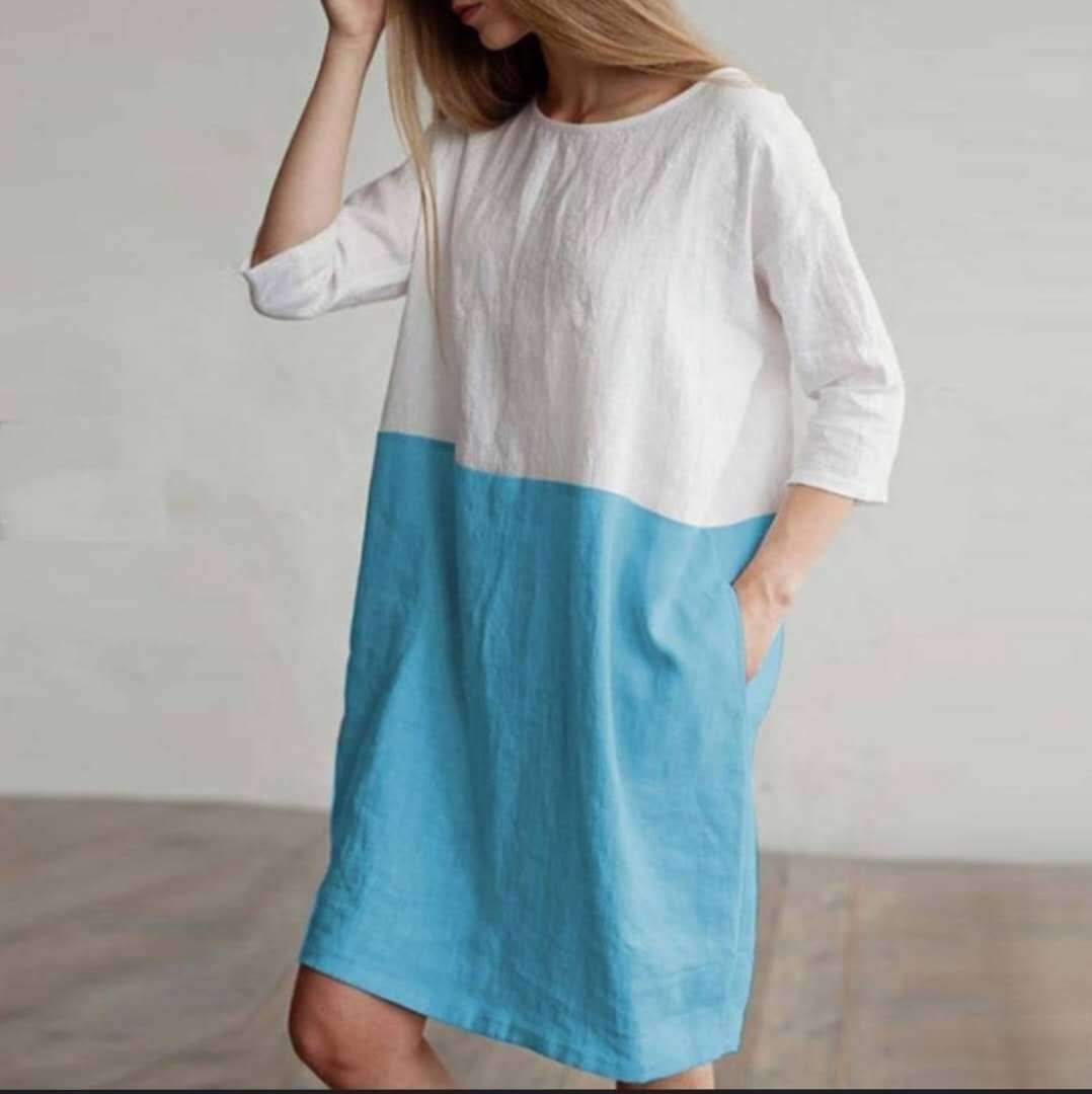 Casual Color Patchwork Tunic