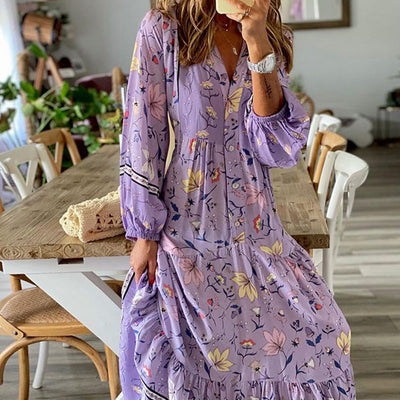 Robe ample imprimée à la mode 